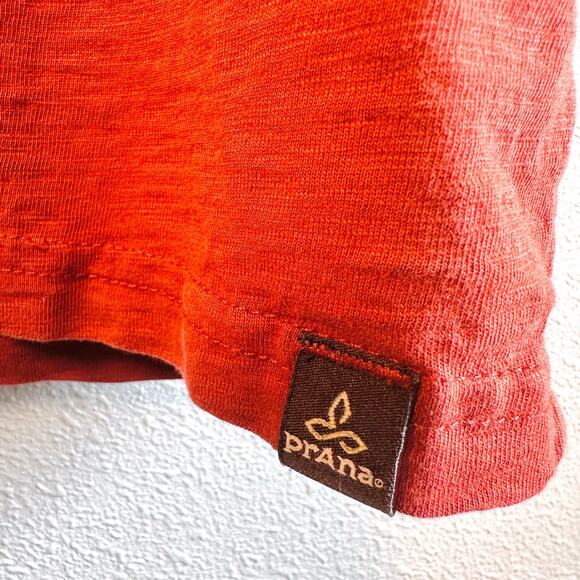 Prana Mens Size XL Orange Short Sleeves Stretch Button Up Shirt Casual Office - Picture 2 of 4